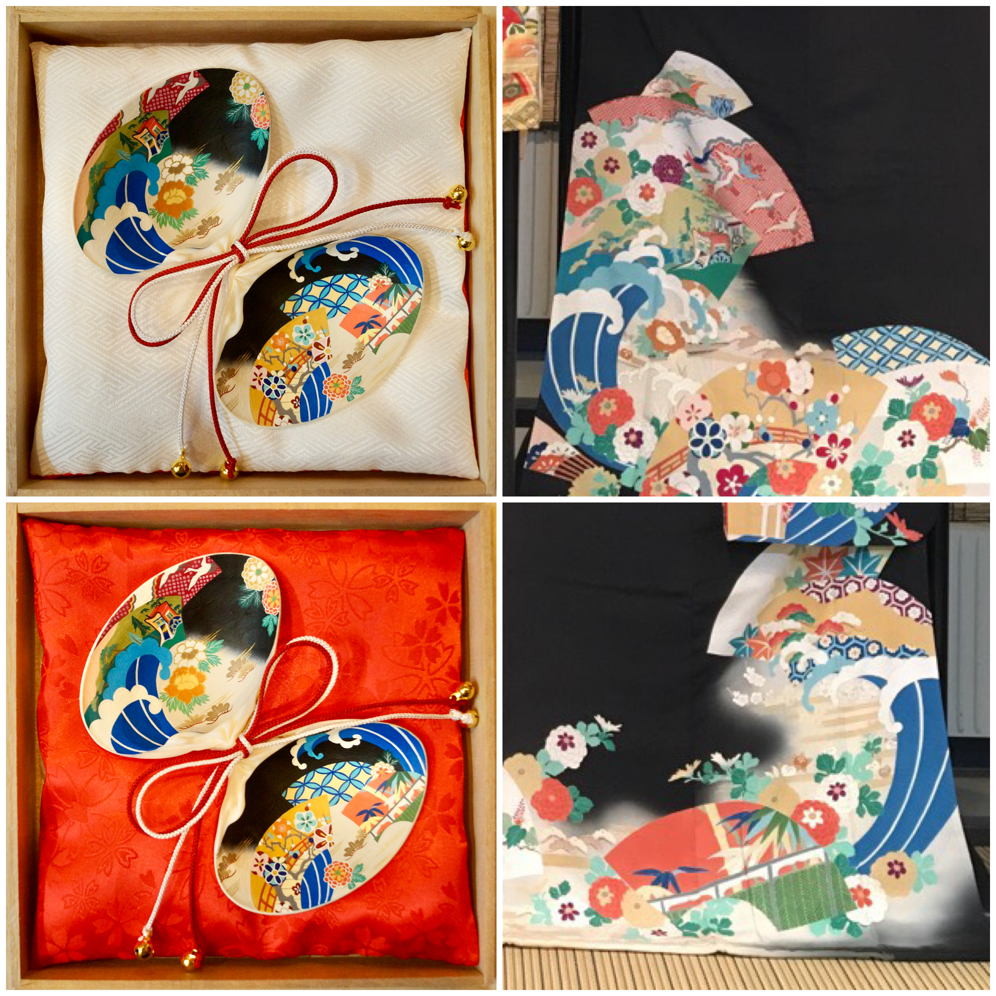 貝合わせのリングピロー、和風リングピロー